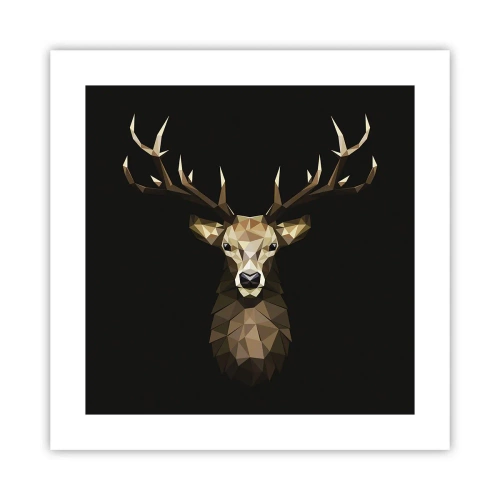 Plagát - Kubistický jeleň - 40x40 cm
