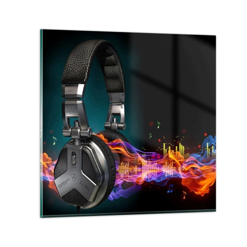 Obraz na skle - V ohni hudby - 60x60 cm