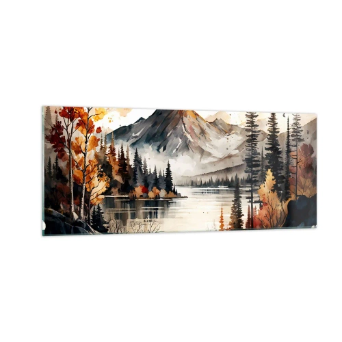 Obraz na skle - Zlatá jeseň na horách - 100x40 cm