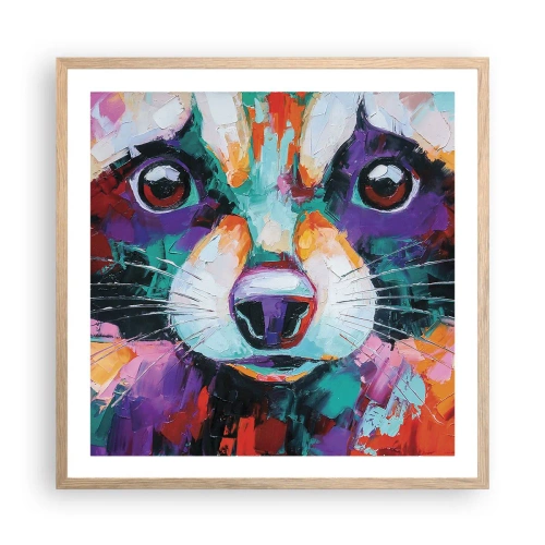 Plagát v ráme zo svetlého duba - Iba dobré emócie - 60x60 cm