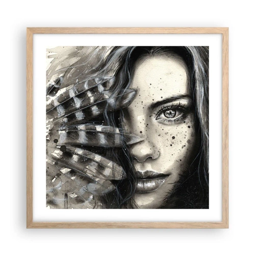 Plagát v ráme zo svetlého duba - Divoká krása - 50x50 cm