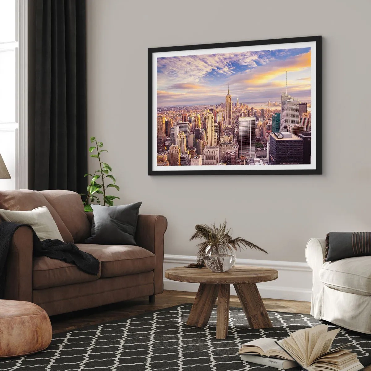 Plagát v čiernom ráme - Dosiahnuť samotné oblaky - 100x70 cm
