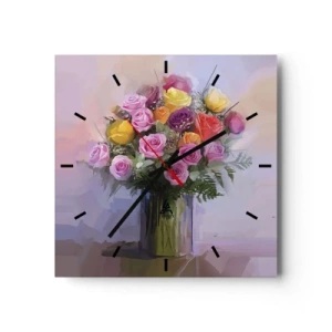 Nástenné hodiny - Zachytená krása - 30x30 cm