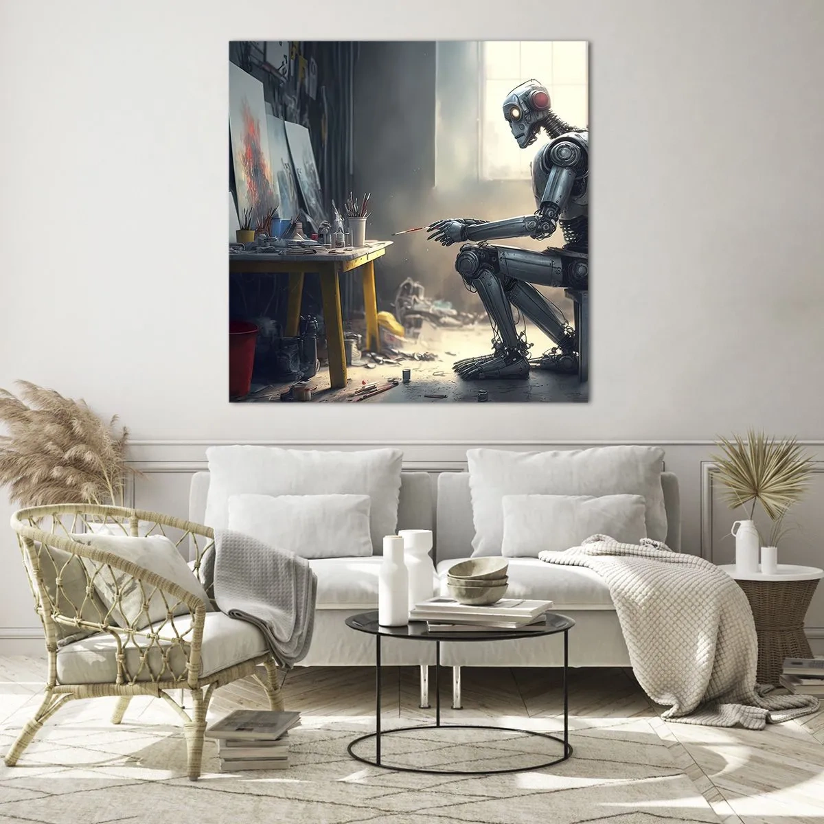 Obraz na skle - Akt stvorenia - 70x70 cm