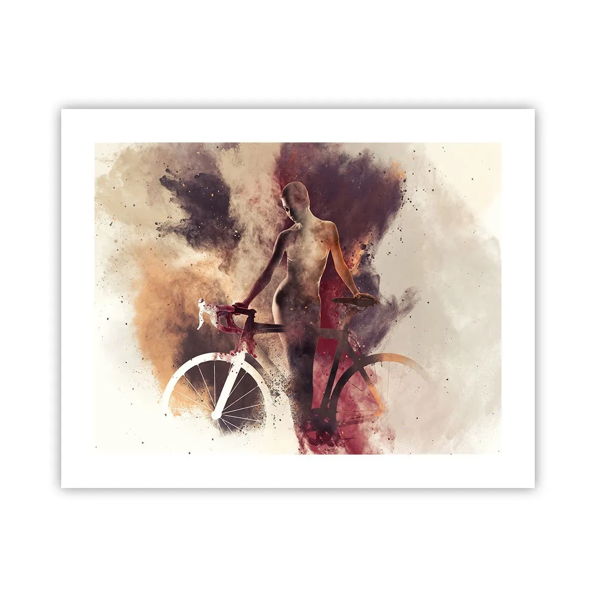 Plagát - Cyklistická duša v mramorových tvaroch - 50x40 cm