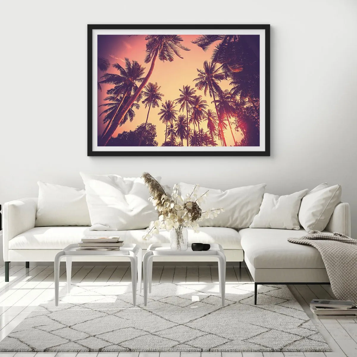 Plagát v čiernom ráme - Tropická variácia - 100x70 cm