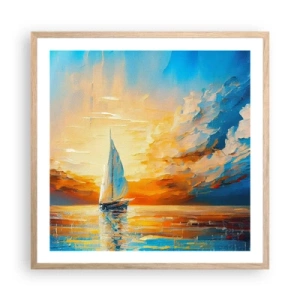 Plagát v ráme zo svetlého duba - Plavba v zlate - 60x60 cm