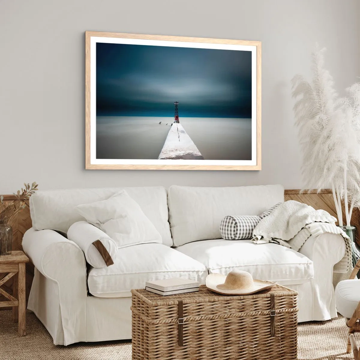 Plagát v ráme zo svetlého duba - Stretnúť sa s nekonečnom - 70x50 cm