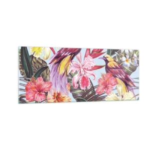 Obraz na skle - Plátky a pierka - 100x40 cm