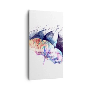 Obraz na plátne - Prechádzka v daždi - 55x100 cm