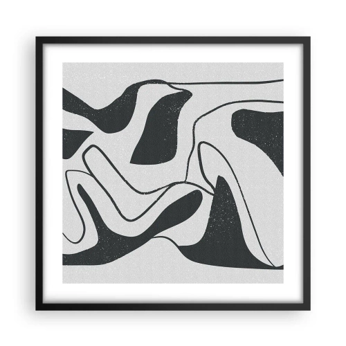 Plagát v čiernom ráme - Abstraktná hra v labyrinte - 50x50 cm