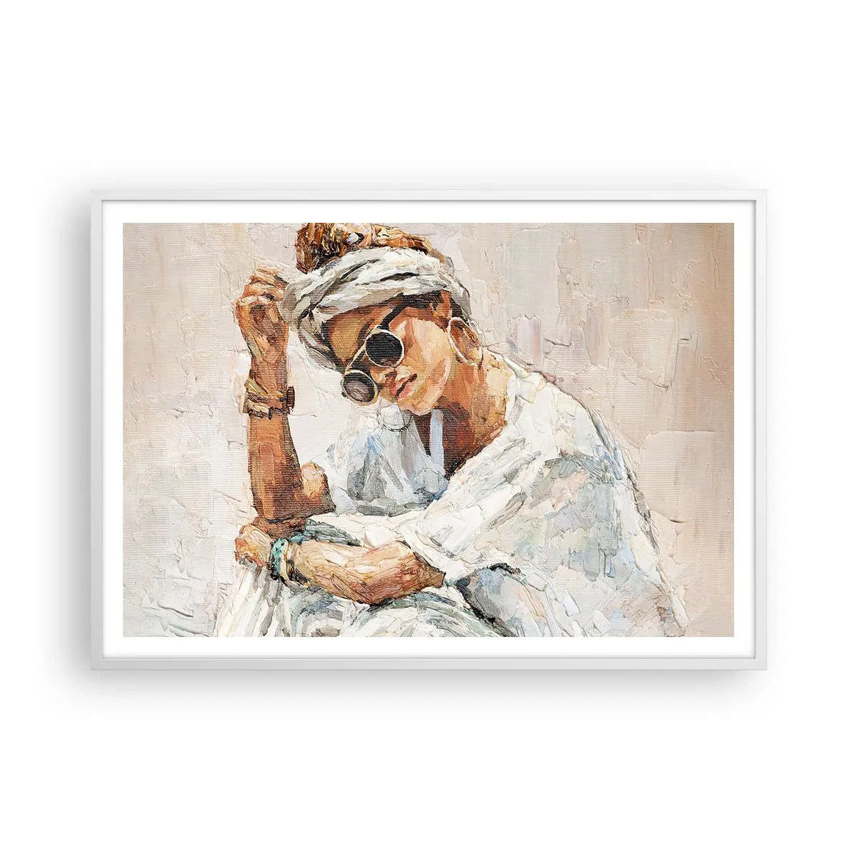 Plagát v bielom ráme - Portrét v plnom slnku - 100x70 cm