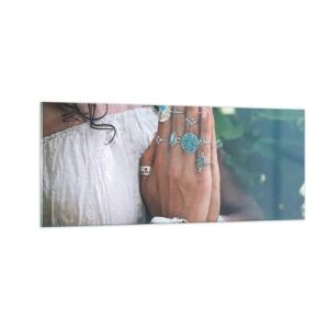 Obraz na skle - Vitajte v centre bytia - 100x40 cm