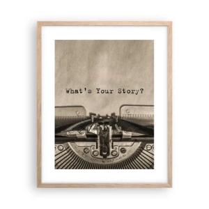 Plagát v ráme zo svetlého duba - Povedz mi - 40x50 cm