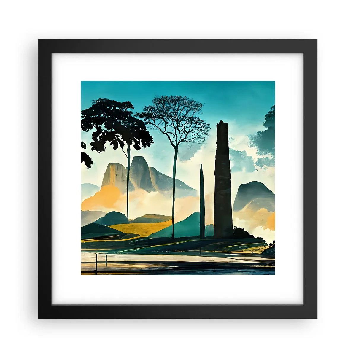 Plagát v čiernom ráme - Vyššie a vyššie - 30x30 cm