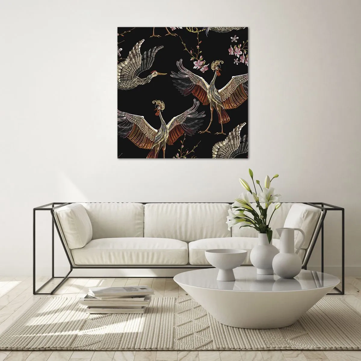 Obraz na skle - Rozprávkový vták - 70x70 cm