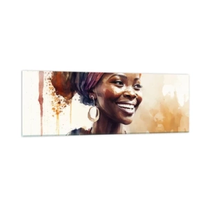 Obraz na skle - Africká kráľovná - 90x30 cm