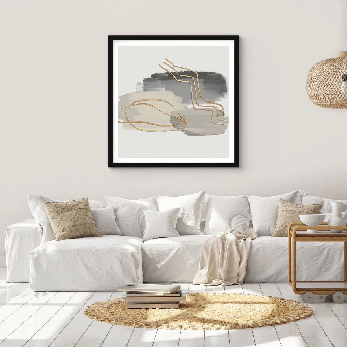 Plagát v čiernom ráme - Trvanie a pohyb - 40x40 cm