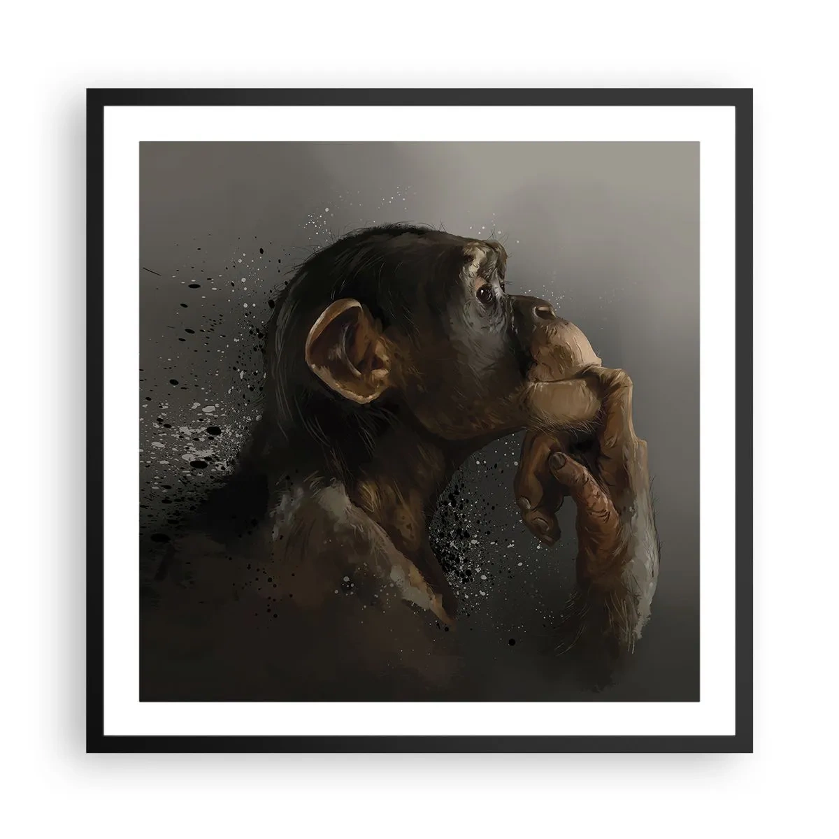 Plagát v čiernom ráme - Určite mysliteľ - 60x60 cm