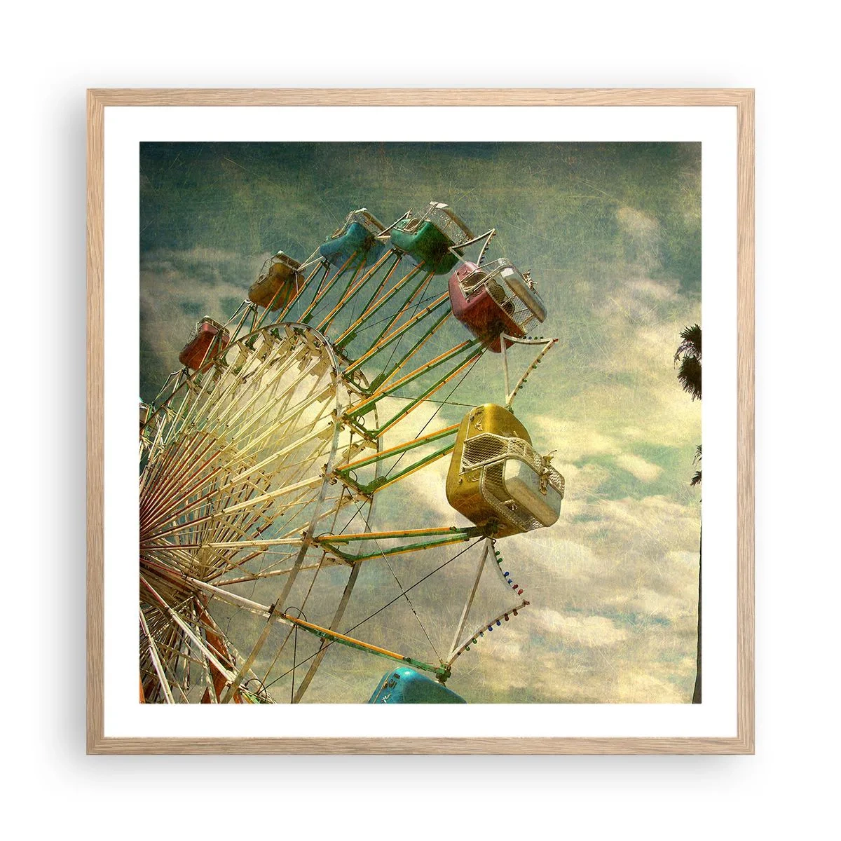 Plagát v ráme zo svetlého duba - Bude, bude zábava… - 60x60 cm