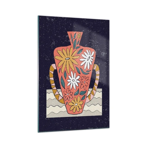 Obraz na skle - Maľovaný džbán - 70x100 cm