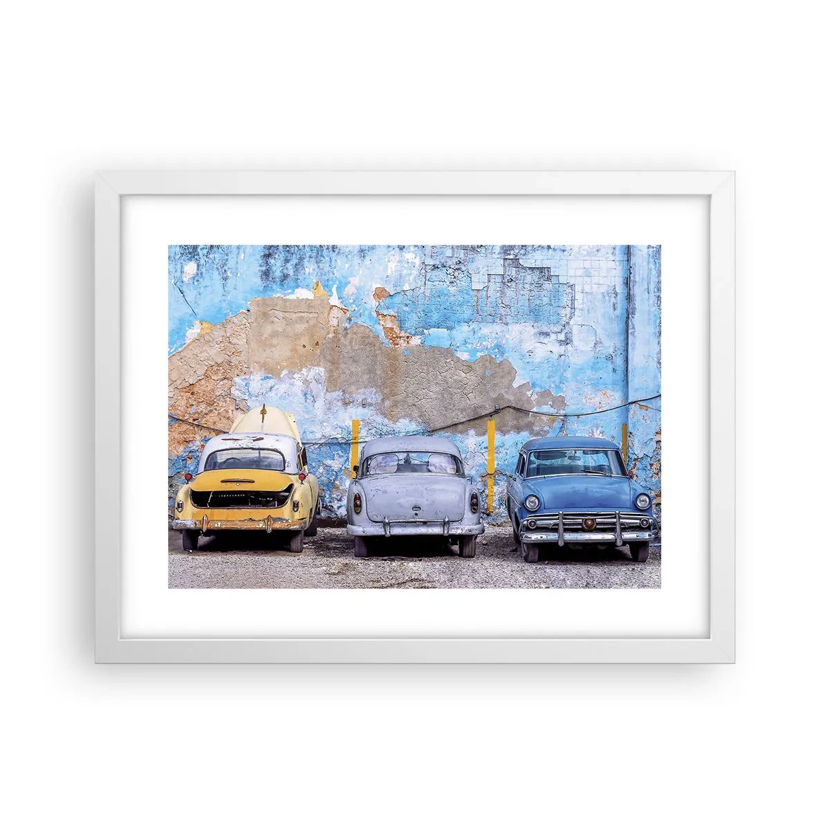 Plagát v bielom ráme - Stretnutie veteránov - 40x30 cm