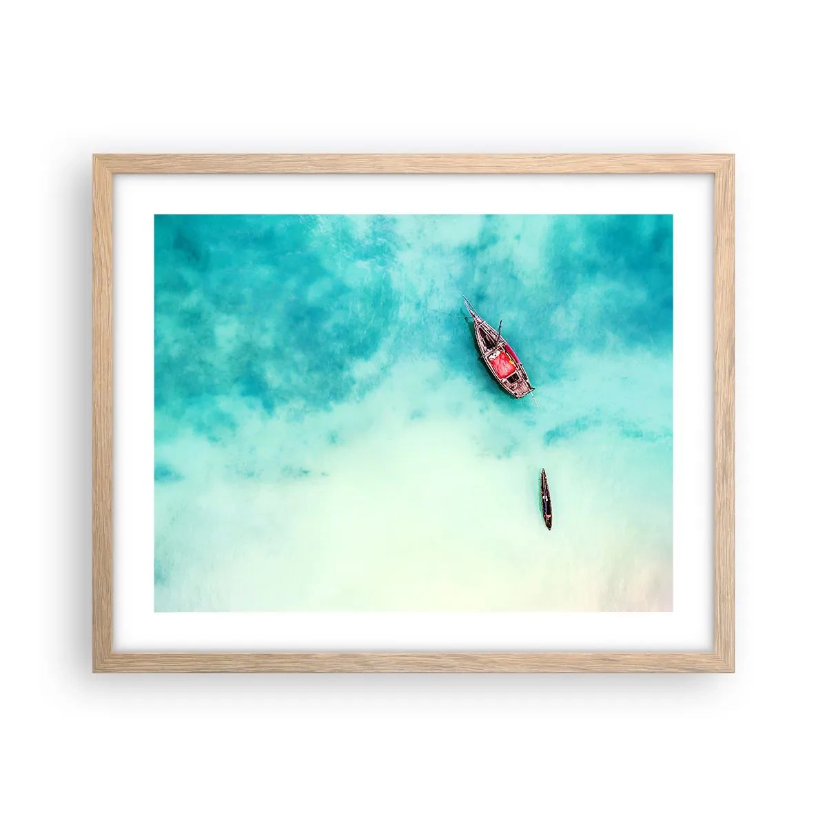 Plagát v ráme zo svetlého duba - Pretože na plážach Zanzibaru, keď je prebytok vody… - 50x40 cm