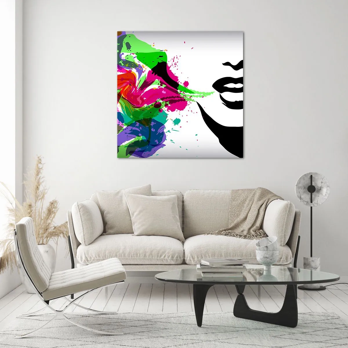 Obraz na skle - Rozprávanie vo farbách dúhy - 60x60 cm