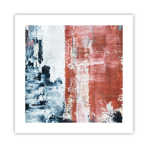 Plagát - Abstraktné pol na pol - 40x40 cm
