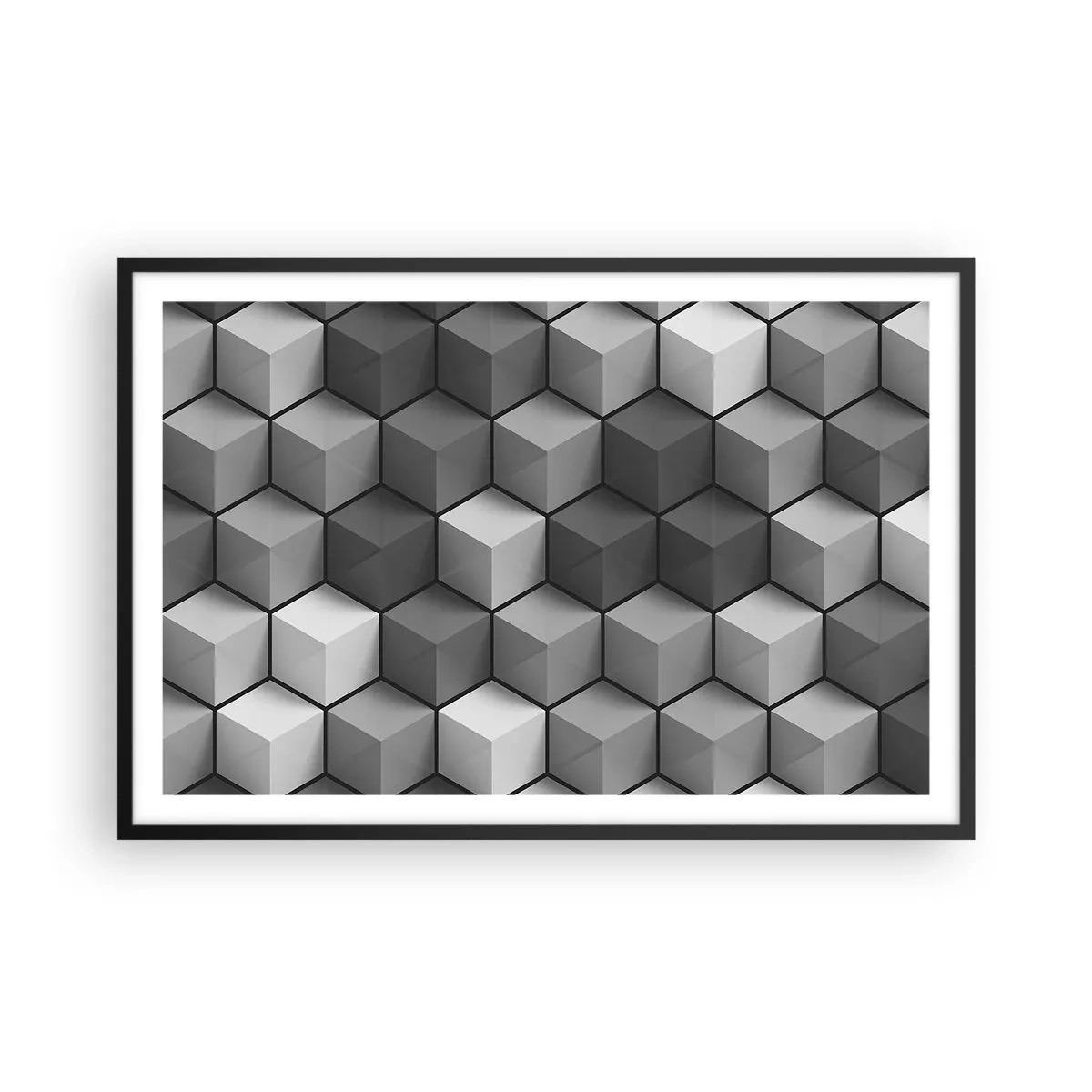 Plagát v čiernom ráme - Kubistické puzzle - 91x61 cm