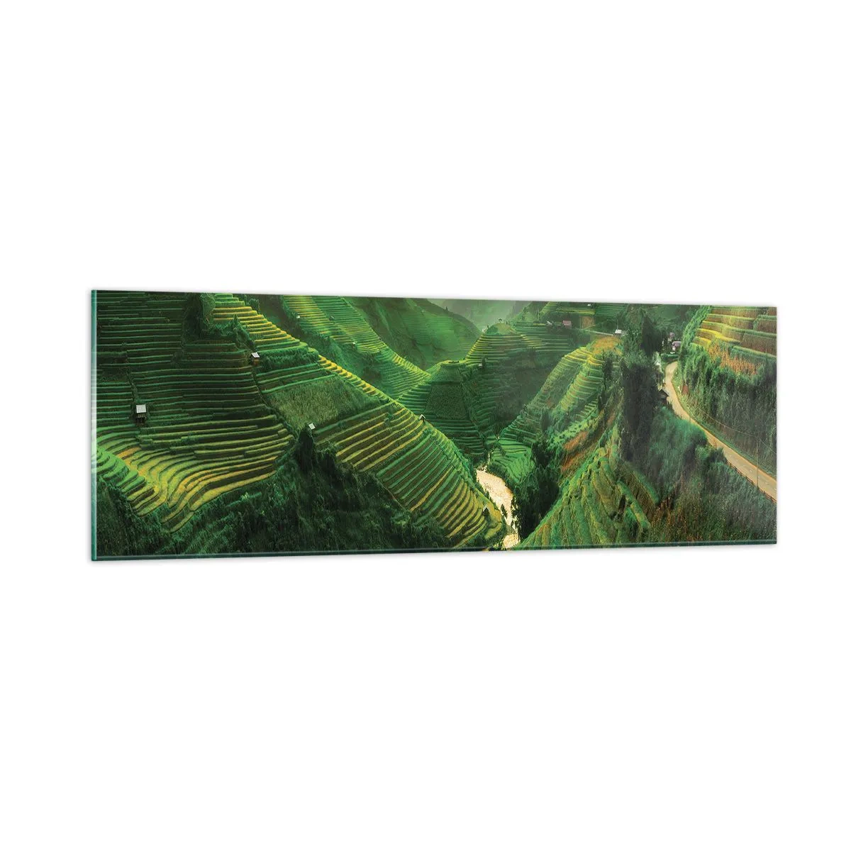 Obraz na skle - Vietnamské údolie - 90x30 cm