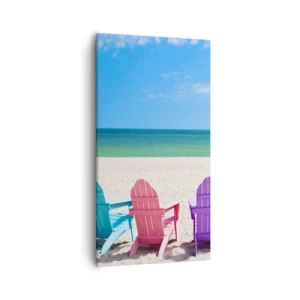 Obraz na plátne - Dúhová pláž - 55x100 cm