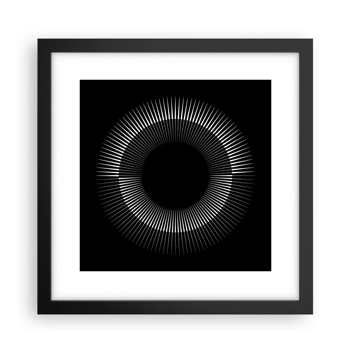 Plagát v čiernom ráme - Čierne slnko - 30x30 cm