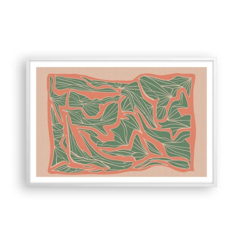 Plagát v bielom ráme - Súboj koralov a zelene - 91x61 cm