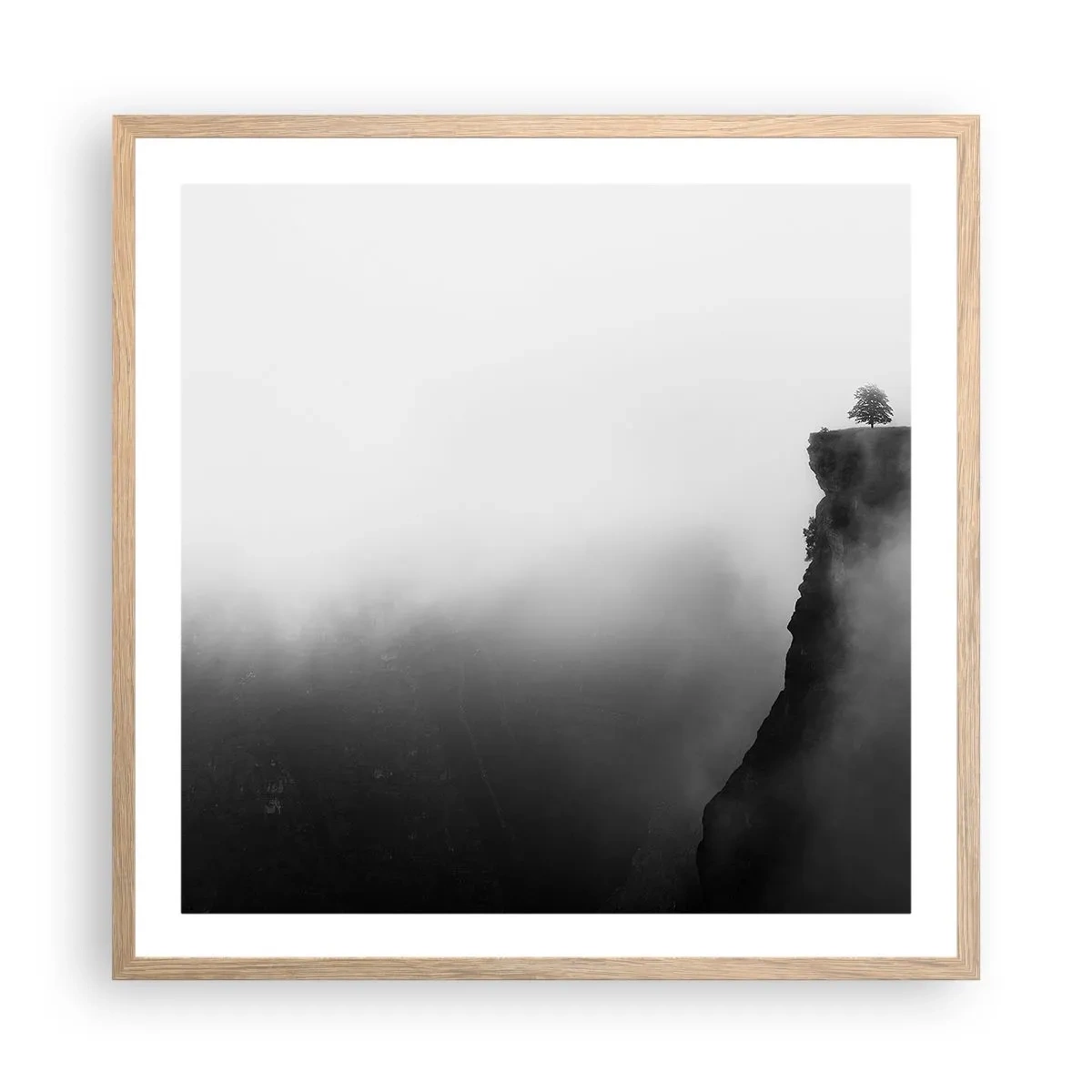 Plagát v ráme zo svetlého duba - Na okraji sveta - 60x60 cm