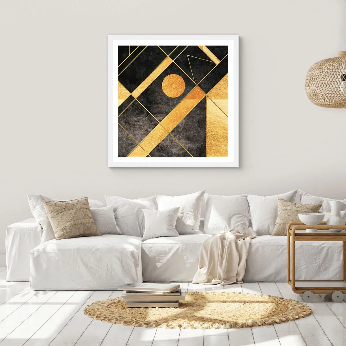 Plagát v bielom ráme - Slnko púšte - 60x60 cm