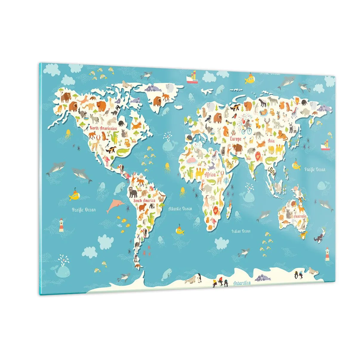 Obraz na skle - Milujeme celý svet - 120x80 cm