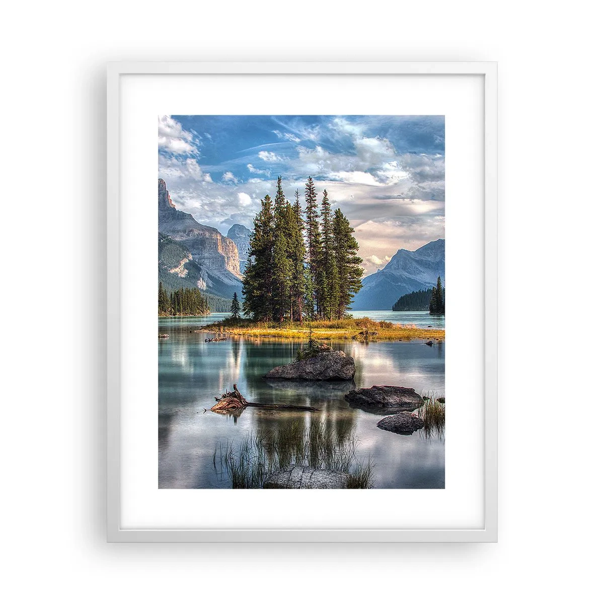 Plagát v bielom ráme - Pri veľkej a čistej vode… - 40x50 cm