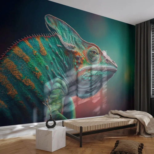 Fototapeta Standard Eco - Vidíš ma? To nie je dobre… - Chameleón, Zvieratá, Plaz - 400x280 cm