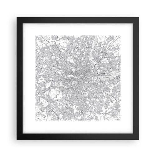 Plagát v čiernom ráme - Mapa londýnskeho labyrintu - 30x30 cm