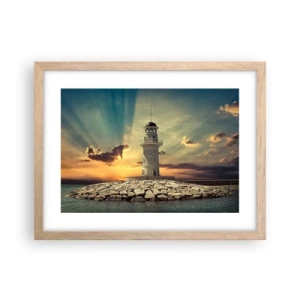 Plagát v ráme zo svetlého duba - Svetlo - Dobro - Krása - 40x30 cm