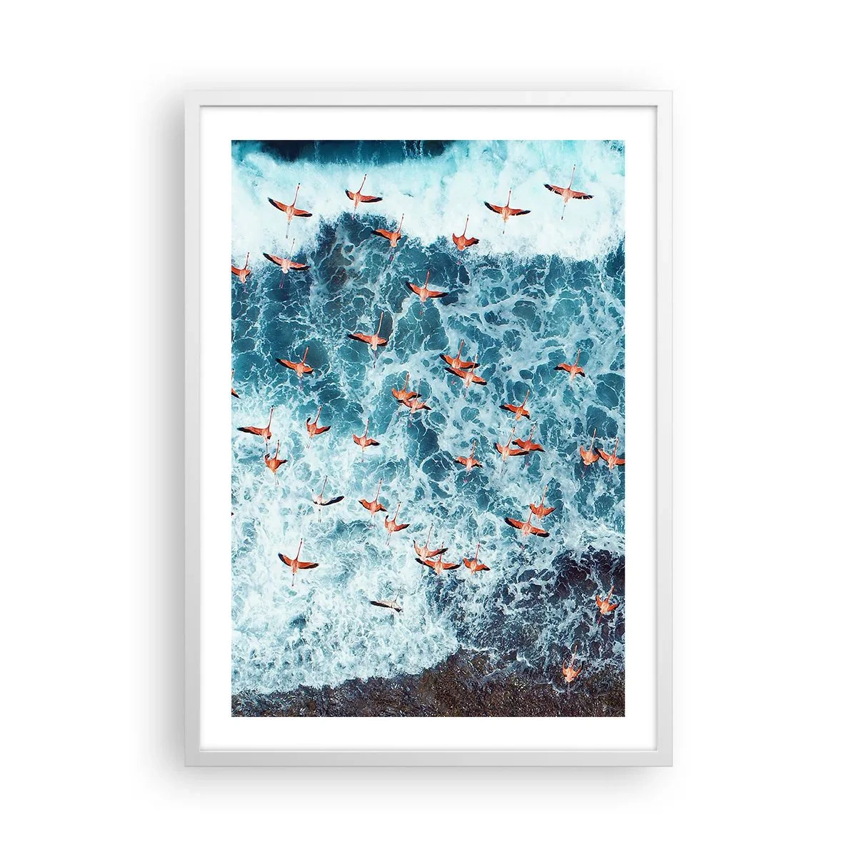 Plagát v bielom ráme - Prímorský sprievod - 50x70 cm