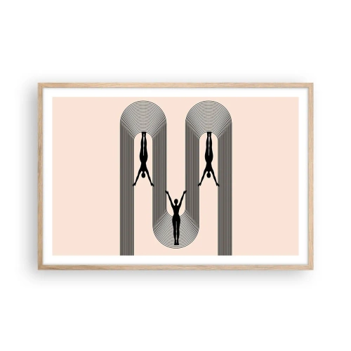 Plagát v ráme zo svetlého duba - Hore nohami - 91x61 cm