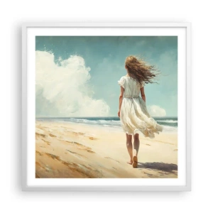 Plagát v bielom ráme - Smerom ku slnku a vetru - 60x60 cm