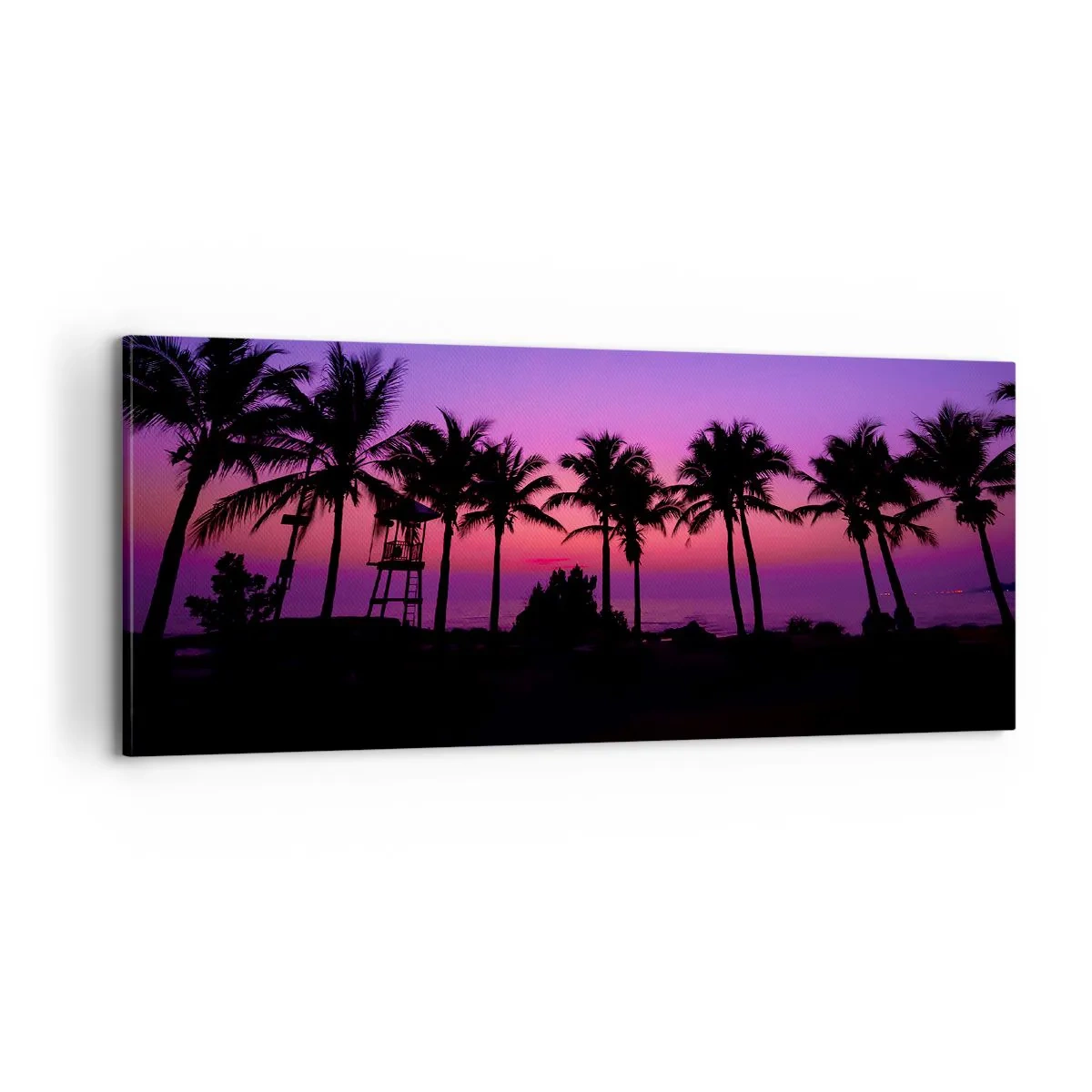 Obraz na plátne - Večer pod palmami - 100x40 cm