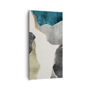 Obraz na plátne - Mozaiková kompozícia so zlatou niťou - 65x120 cm