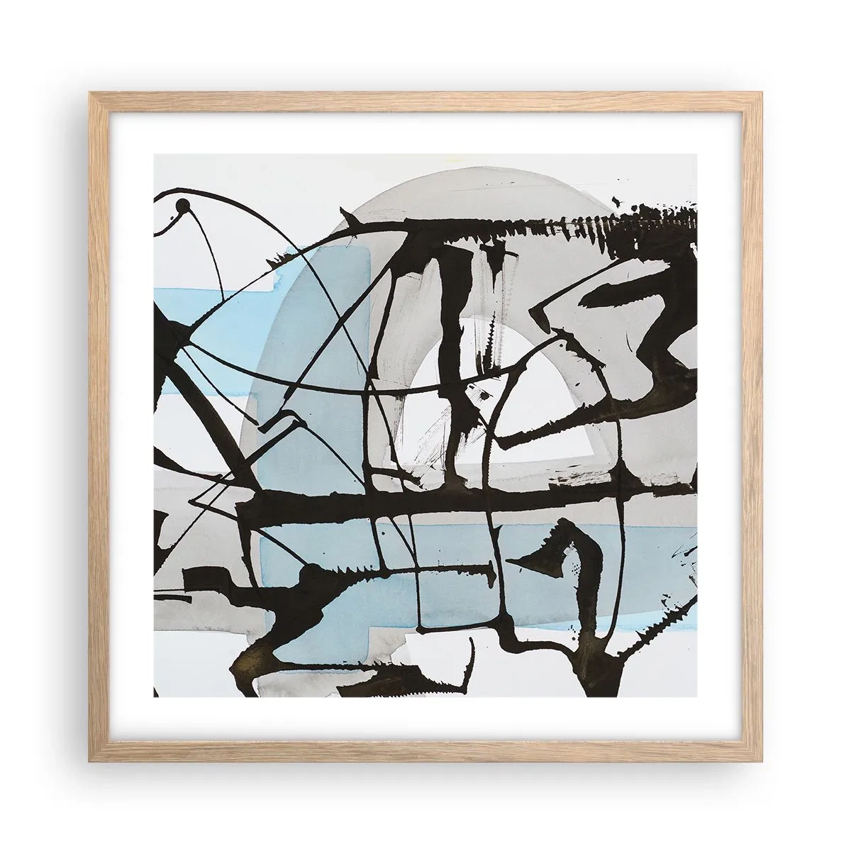 Plagát v ráme zo svetlého duba - Aj napriek tomu modrý - 50x50 cm