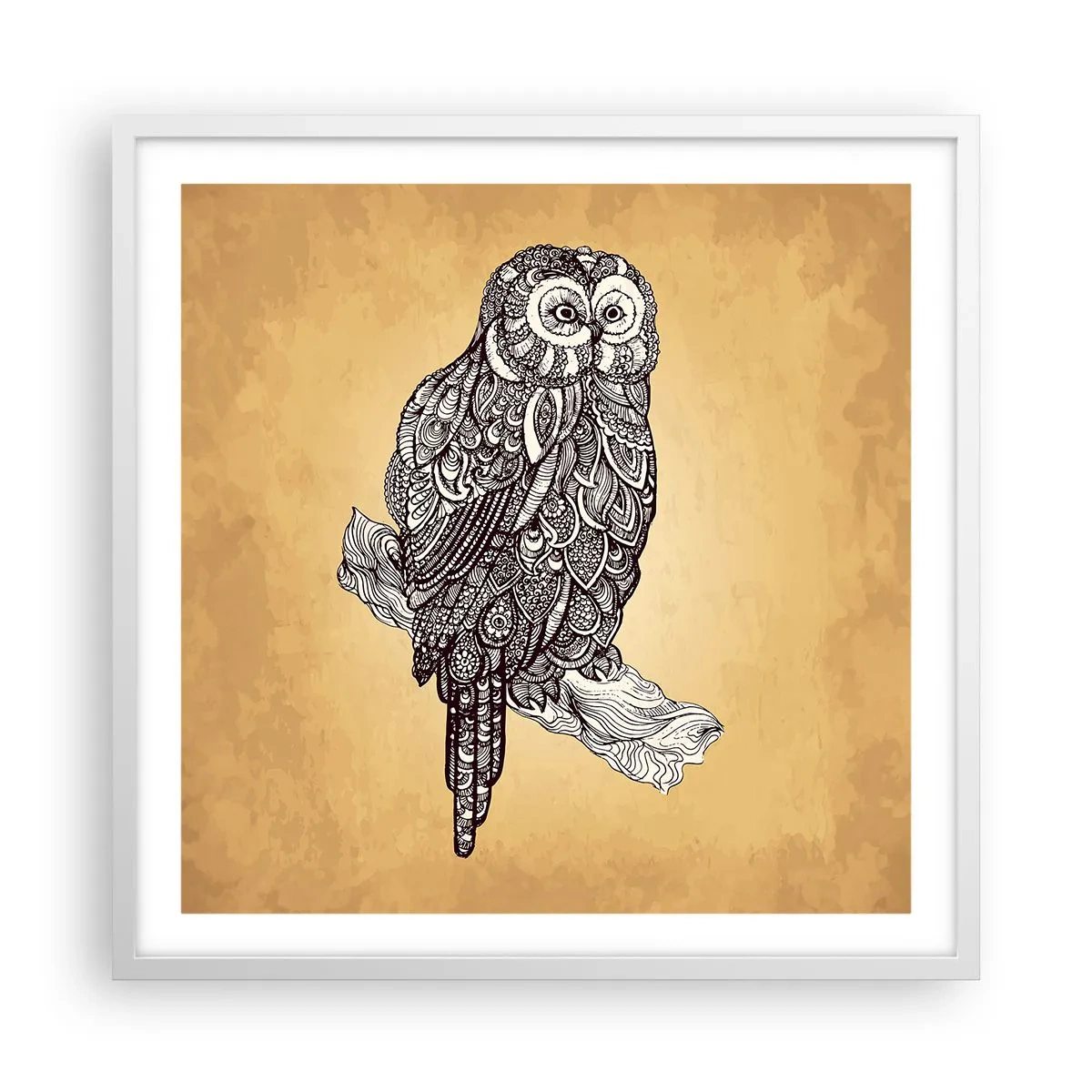 Plagát v bielom ráme - Majstrovské ornamenty múdrosti - 60x60 cm