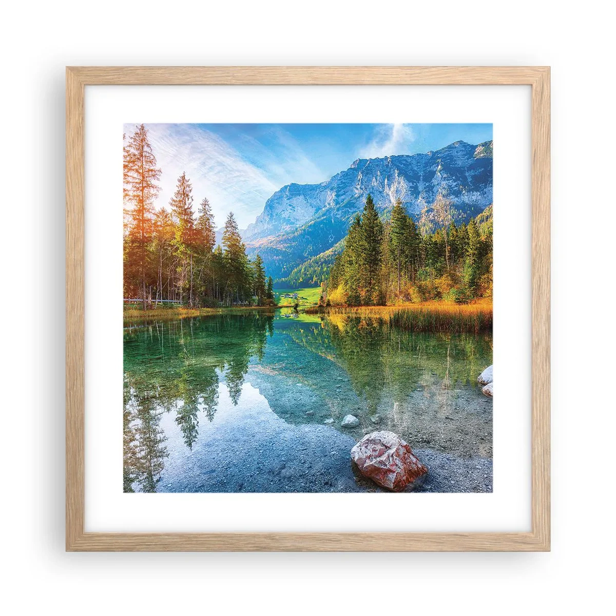 Plagát v ráme zo svetlého duba - Nežnosť jesene - 40x40 cm