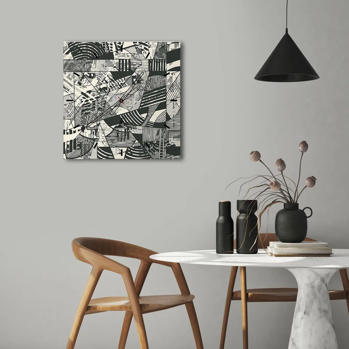 Nástenné hodiny - Dynamika súčasnosti - 30x30 cm